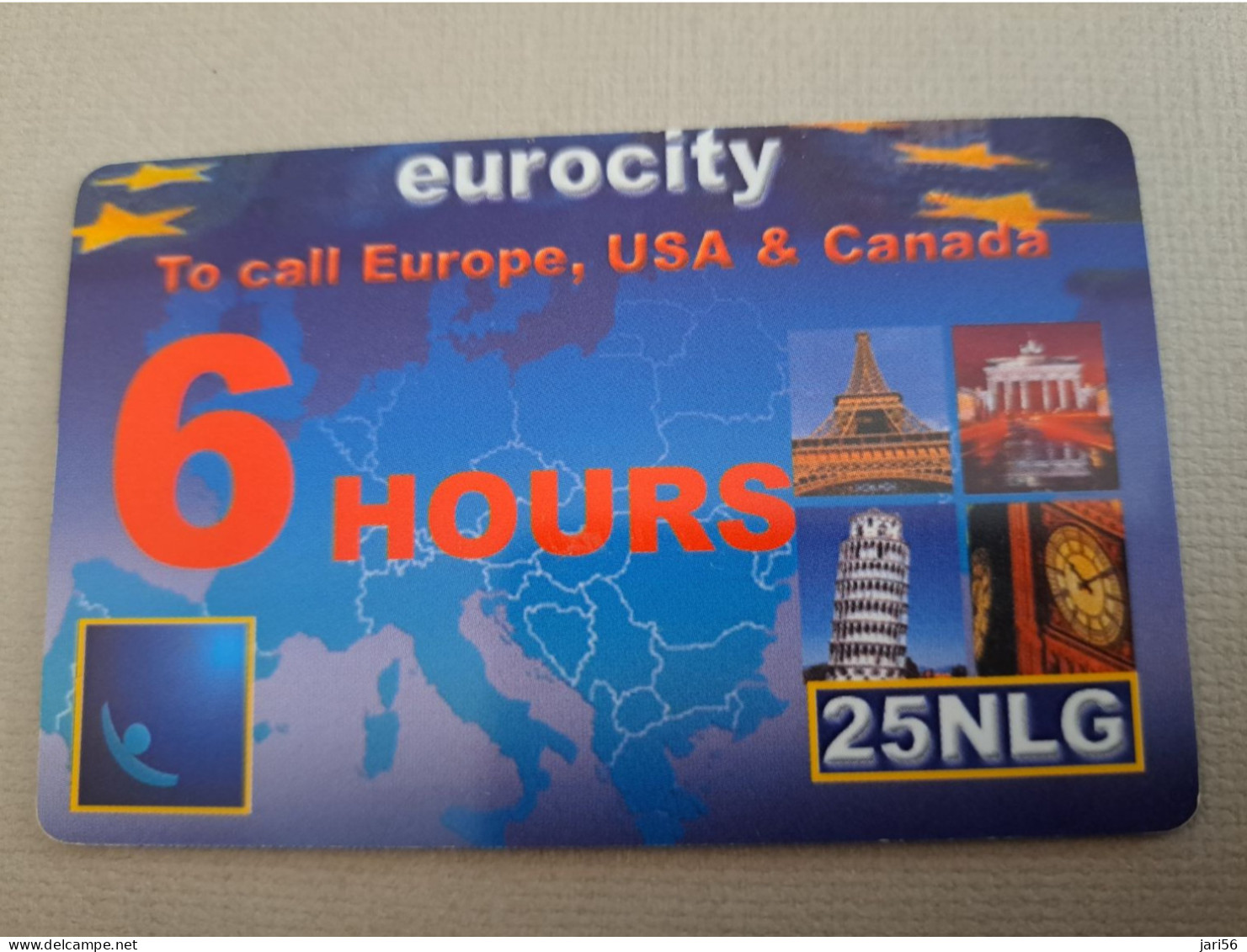 NETHERLANDS /  PREPAID /  EUROCITY/ 6 HOURS  /      HFL 25,-/  USED  ** 15289** - Privat