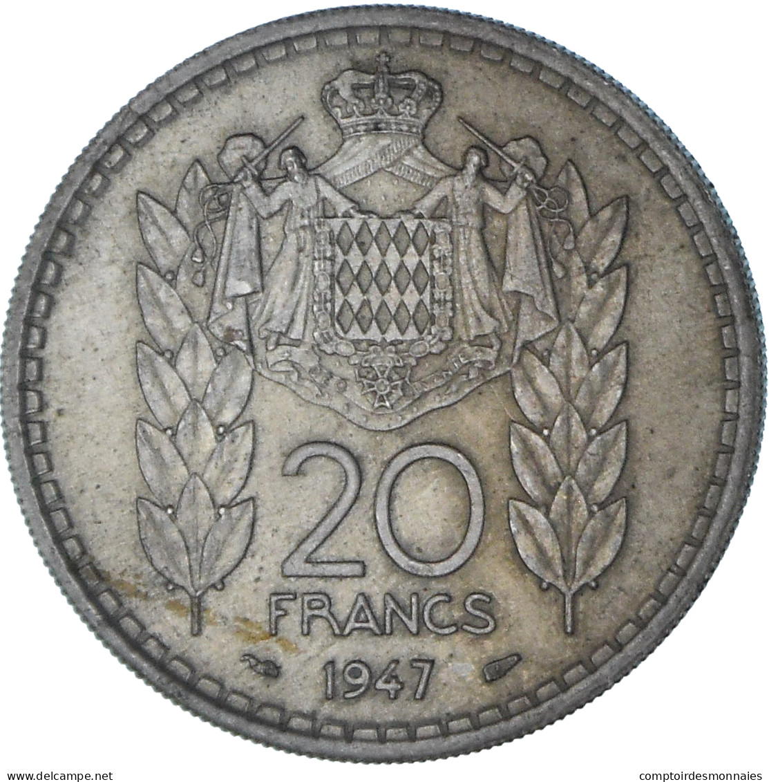 Monaco, Louis II, 20 Francs, 1947, Paris, TTB, Cupro-nickel, KM:124 - 1922-1949 Louis II