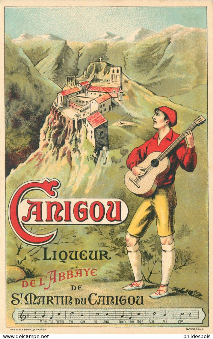 Carte PUBLICITAIRE  CANIGOU   " Liqueur De L'abbaye  "  Saint Martin Du Canigou - Publicité