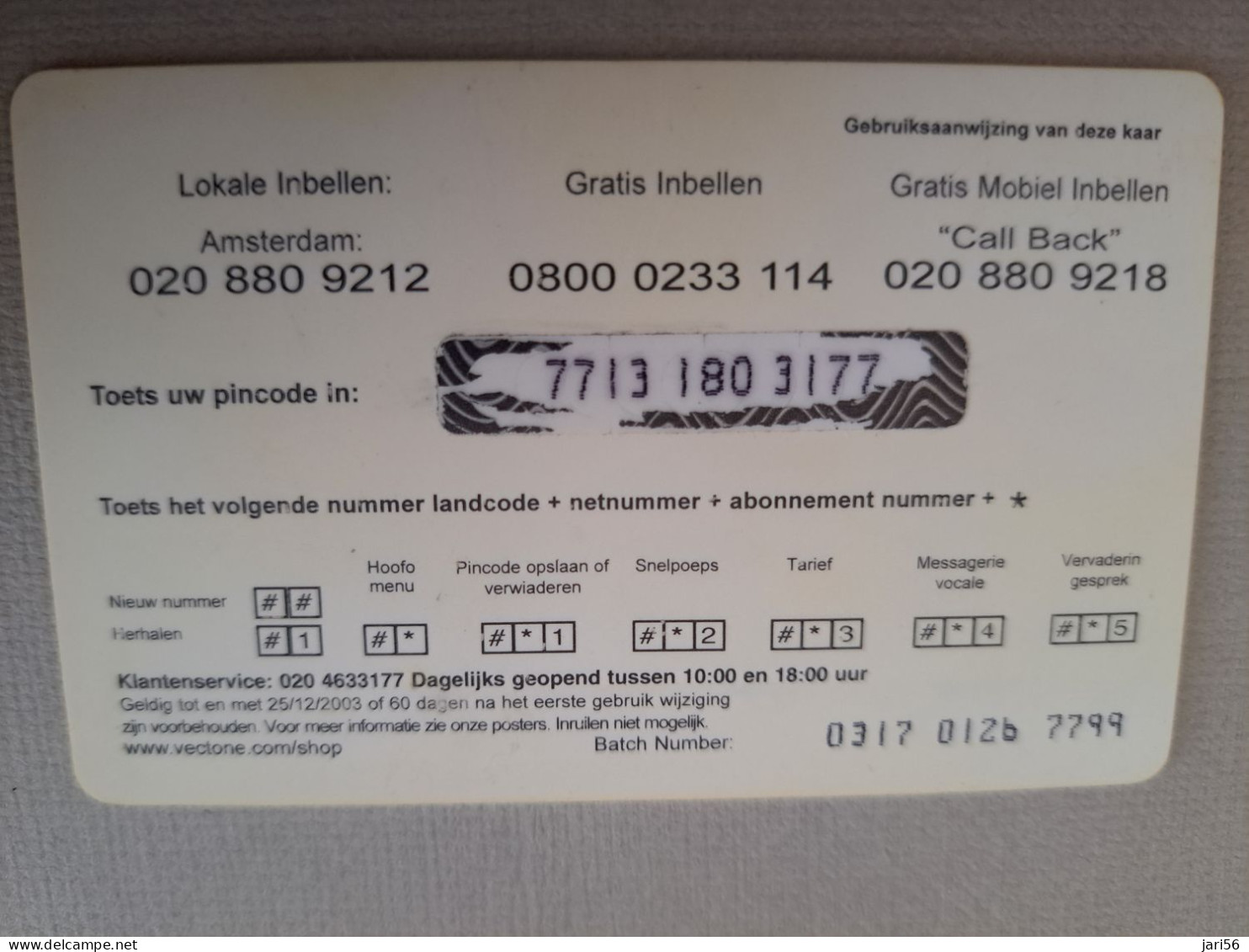 NETHERLANDS /  PREPAID /  VECTONE/ EUROCITY / FAMOUS STATUE   /  € 12,-/  USED  ** 15291** - Privadas