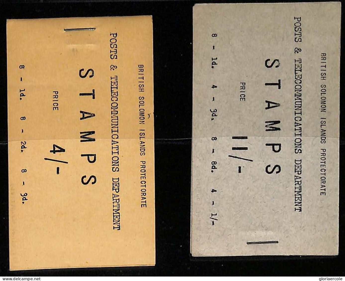 ZA0035 - British SOLOMON Isl - STAMPS -  Set Of 2 QE II BOOKLETS 1950's -  RARE! - Islas Salomón (...-1978)