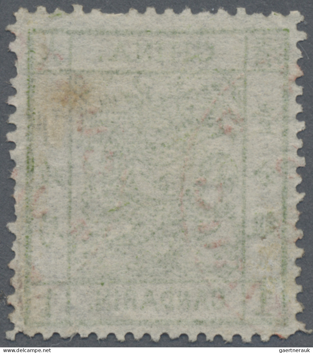 China: 1883, Large Dragon Thicker Paper 1 Ca. Light Green Canc. Red "CUST(O)MS K - 1912-1949 Republic