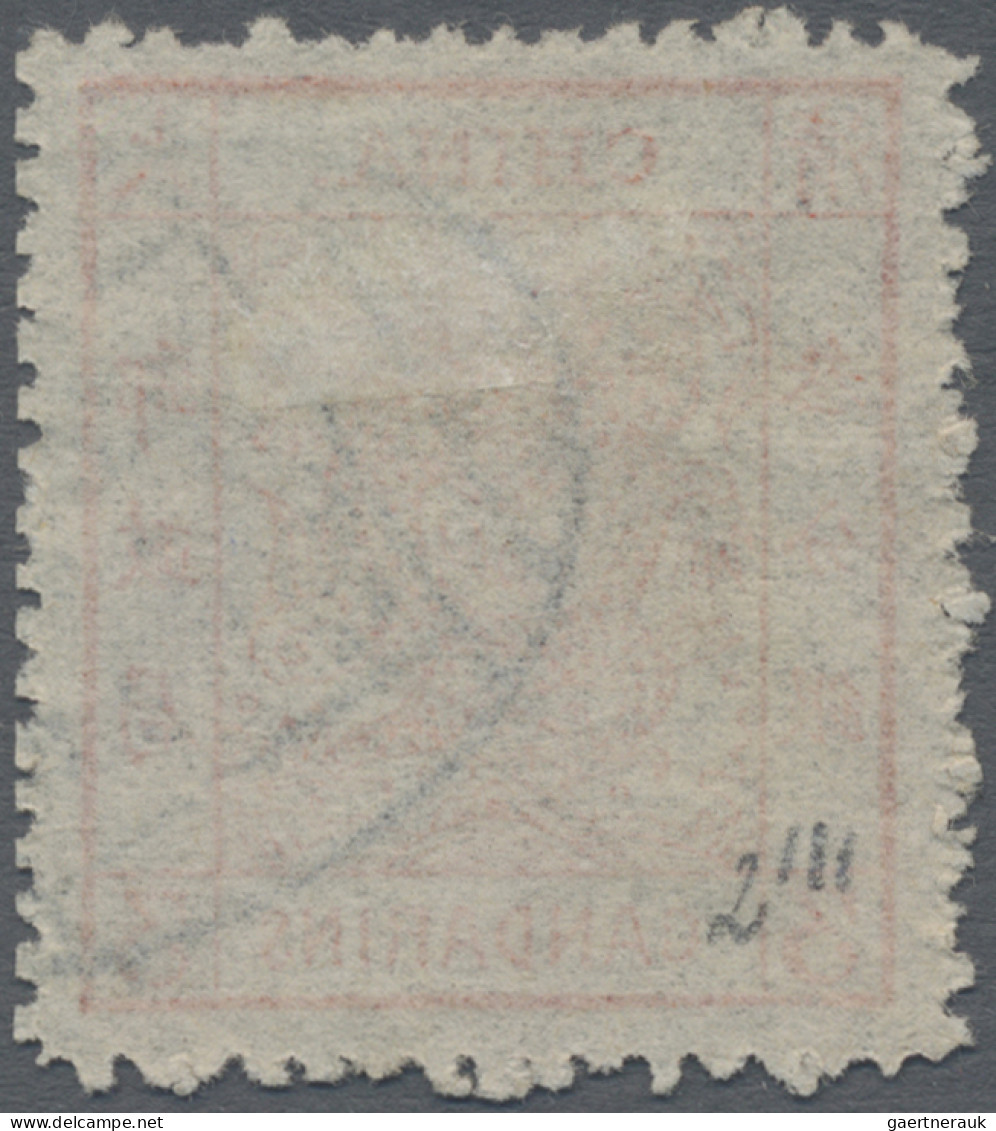 China: 1883, Large Dragon Thick Paper 3 Ca. Red Canc. Black Seal (Michel €350) - 1912-1949 République