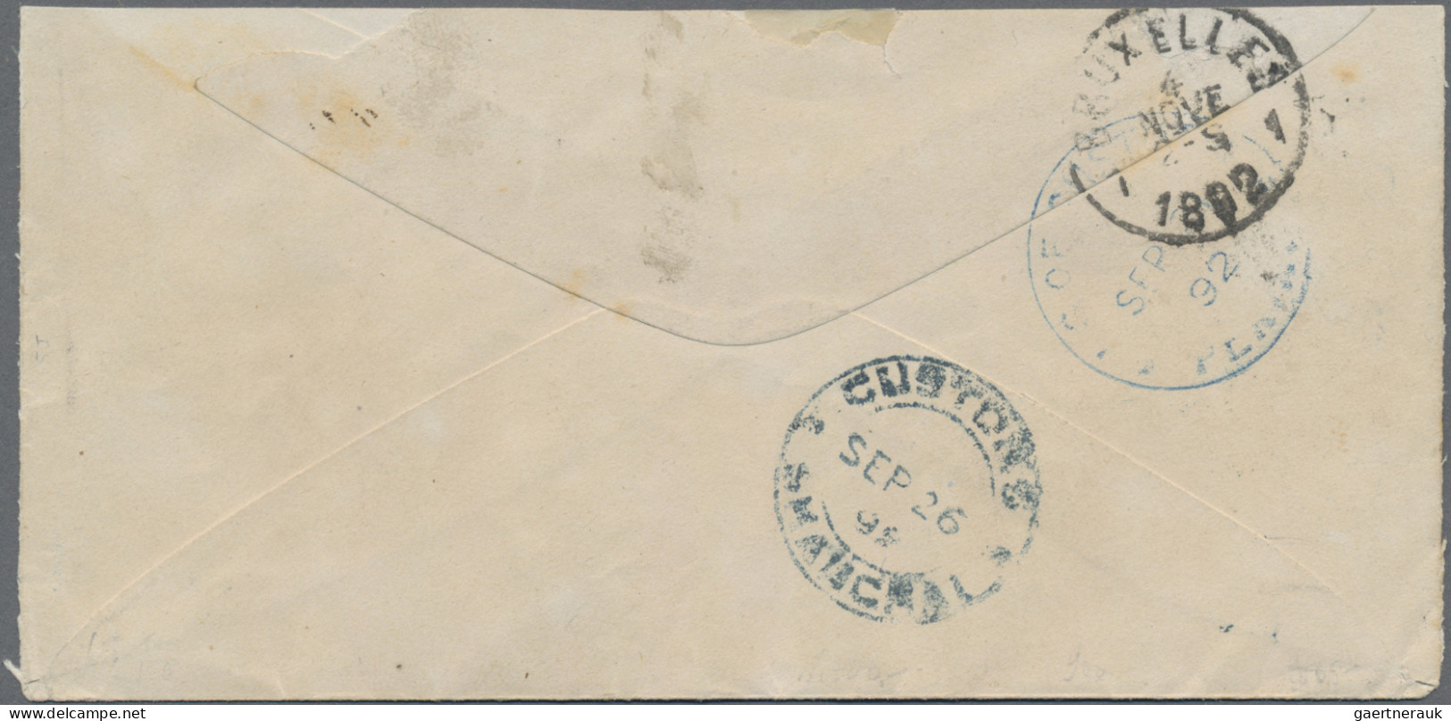 China: 1892 (Sept 23) Cover (opened For Display) From Peking To Brussels, Prepai - 1912-1949 Republik