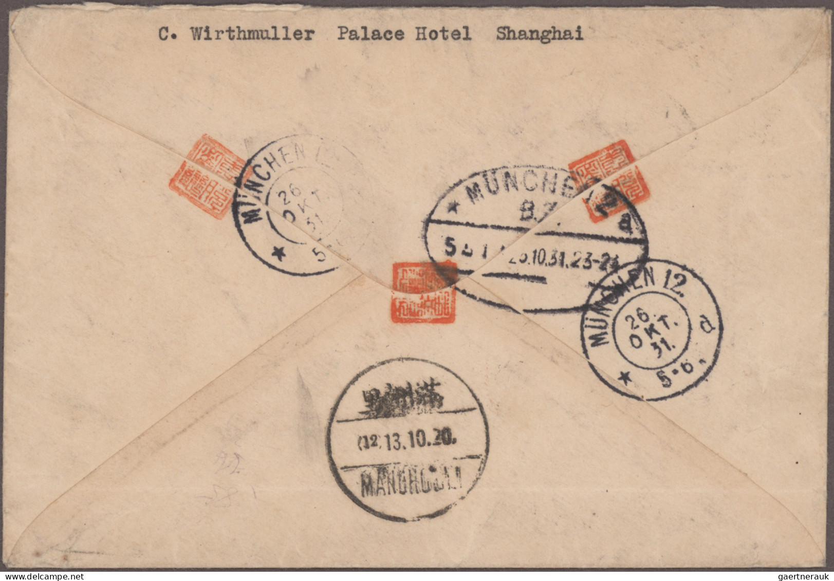 China: 1923/31, Junks 6 C. Red, 8 C., 10 C. Each A Block-4 And 1½ S. Single With - Storia Postale