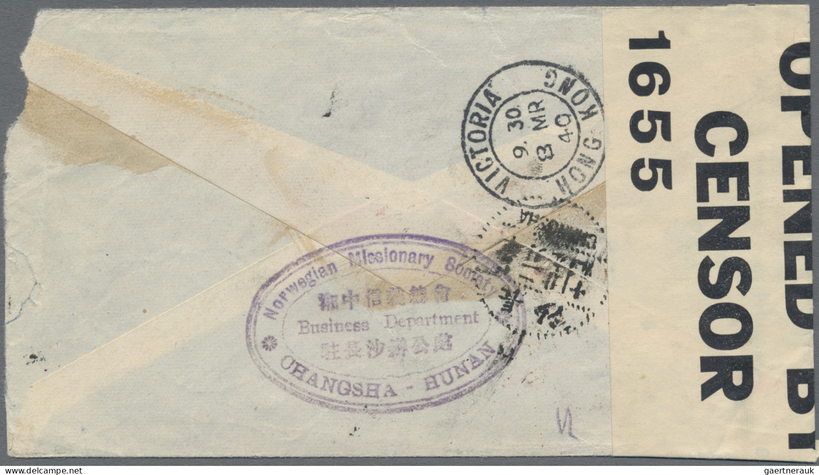 China: 1938/40, Airmail Cover Addressed To Stavanger, Norway Bearing SYS Chung H - Storia Postale