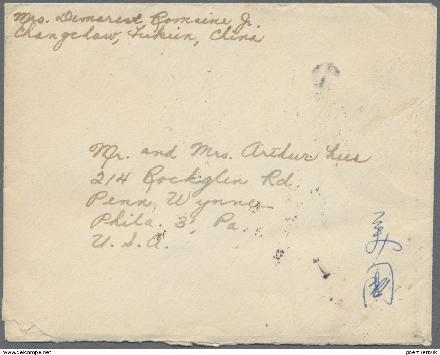 China: 1949, Cover Addressed To The United States Bearing Three SYS Gold Yuan Su - Covers & Documents