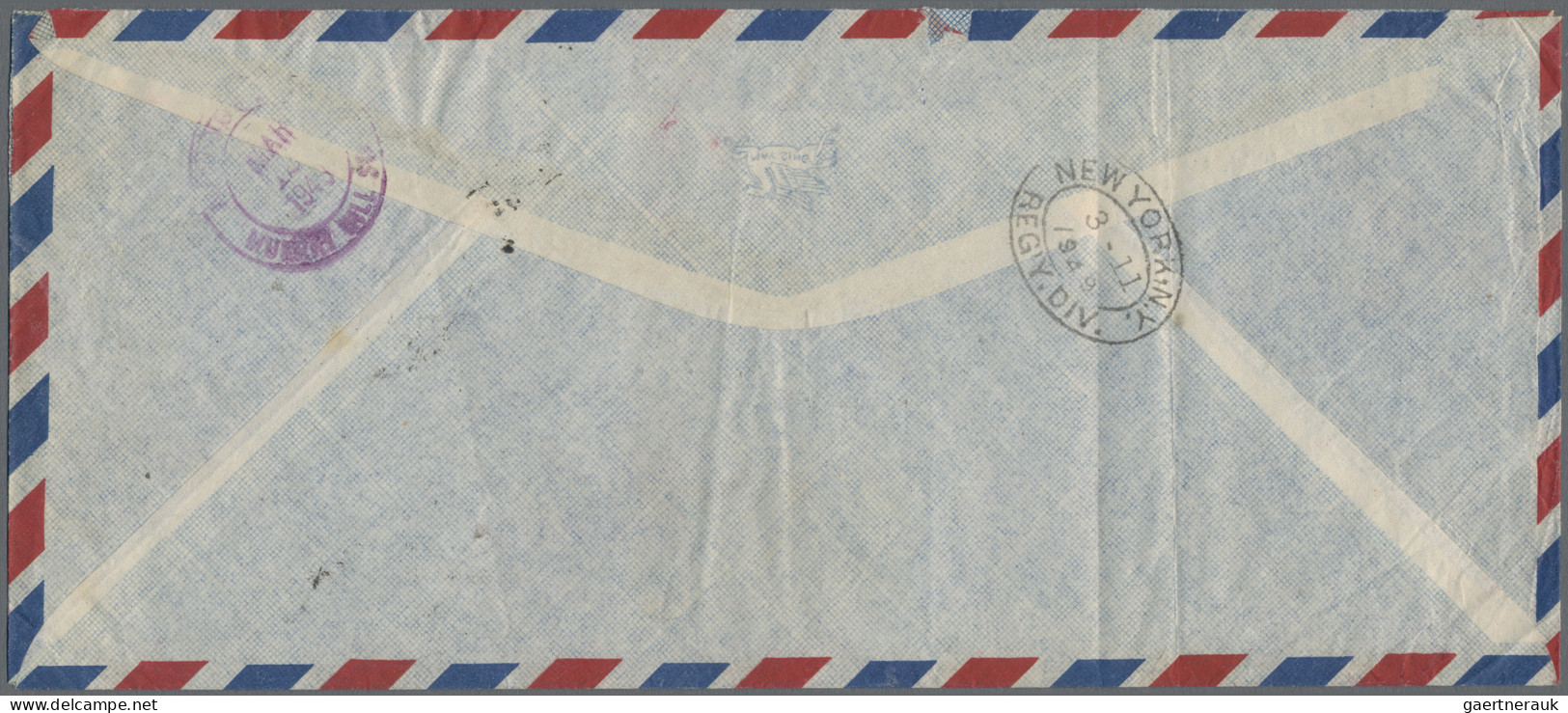 China: 1948/49, Registered Airmail Cover Addressed To New York, U.S.A. Bearing G - Lettres & Documents