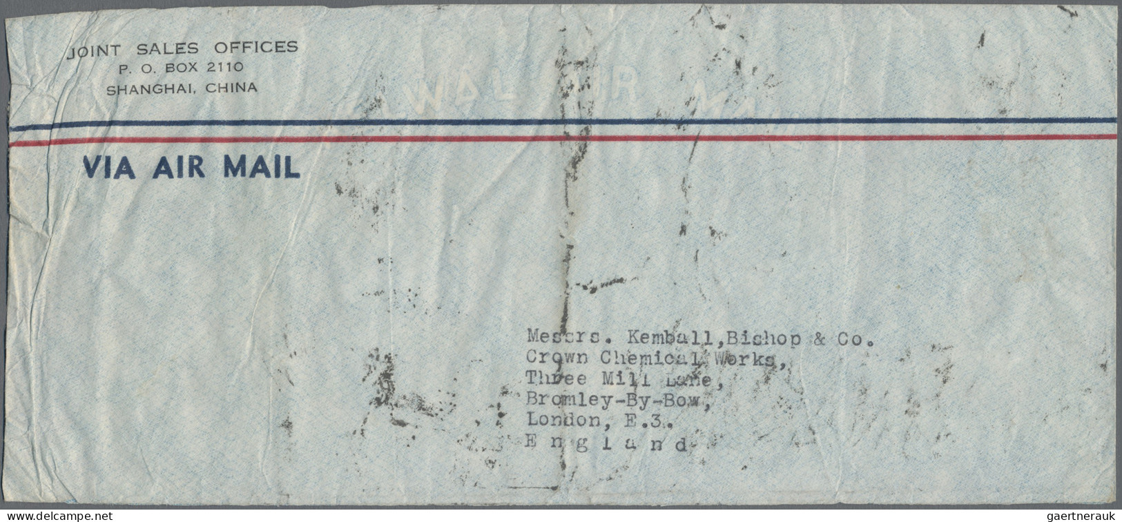 China: 1949, Airmail Cover Addressed To London, England Bearing 31 Copies Of SYS - Covers & Documents