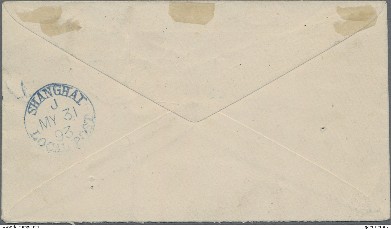 China - Shanghai: 1893, Envelope Embossed 1 Cent Uprated Surcharges ½ C. On 5 C. - Other & Unclassified