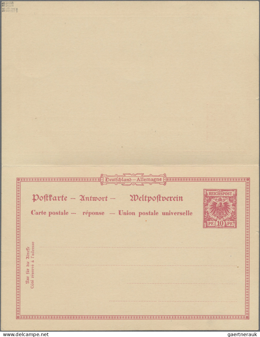 China - Post Marks: 1897 (Jan 15) 10pf Postal Stationery Card With Paid Reply (w - Autres & Non Classés