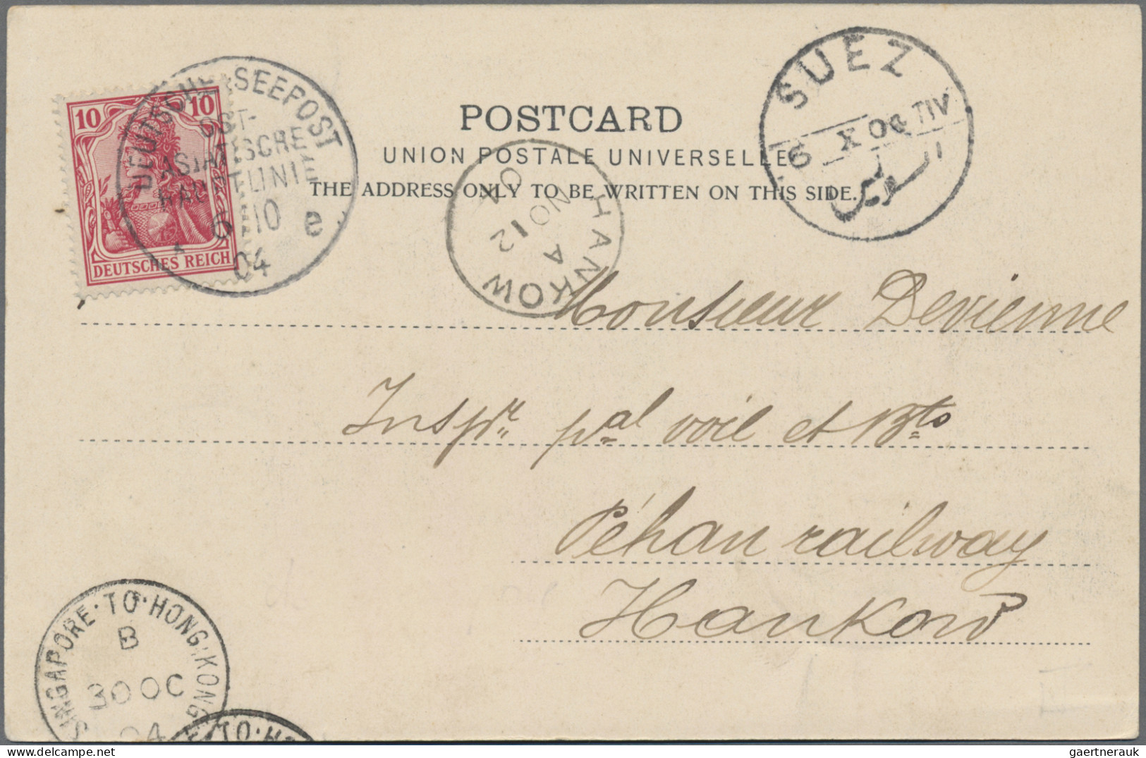 China - Incomming Mail: 1904, Germany, German 10 Pf. Tied German Mail Steamers " - Autres & Non Classés