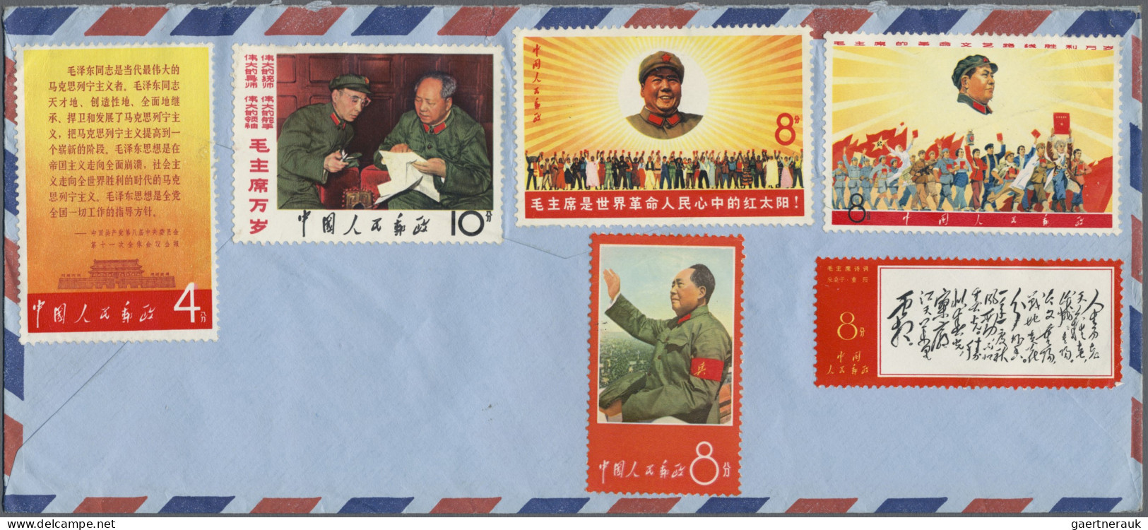 China (PRC): 1967/69, Ten Stamps Ex-cultural Revolution Period On Cover, Four On - Briefe U. Dokumente