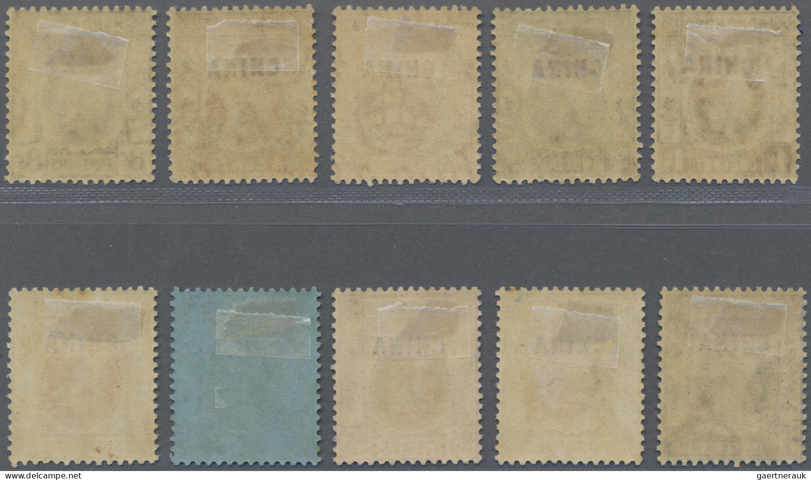 Hong Kong: 1922-27 Short Set Of 10 Mint Stamps (from 1c. To $2 Except 50c.), Use - Covers & Documents