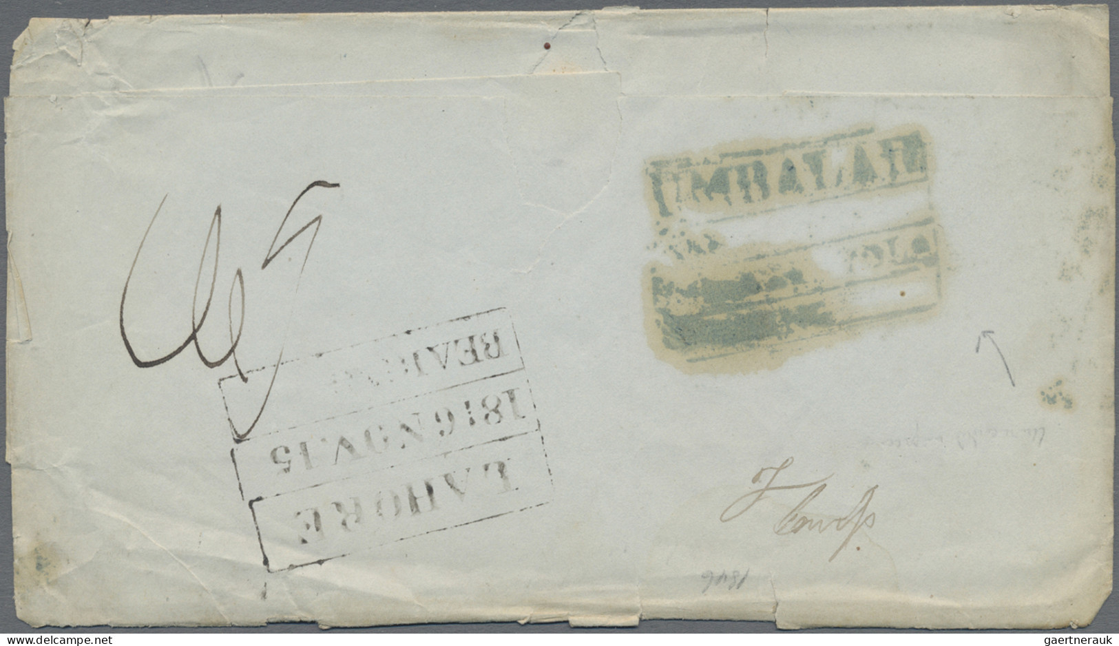 India -  Pre Adhesives  / Stampless Covers: 1846 UMBALLAH: Pair Of Covers (plus - ...-1852 Préphilatélie