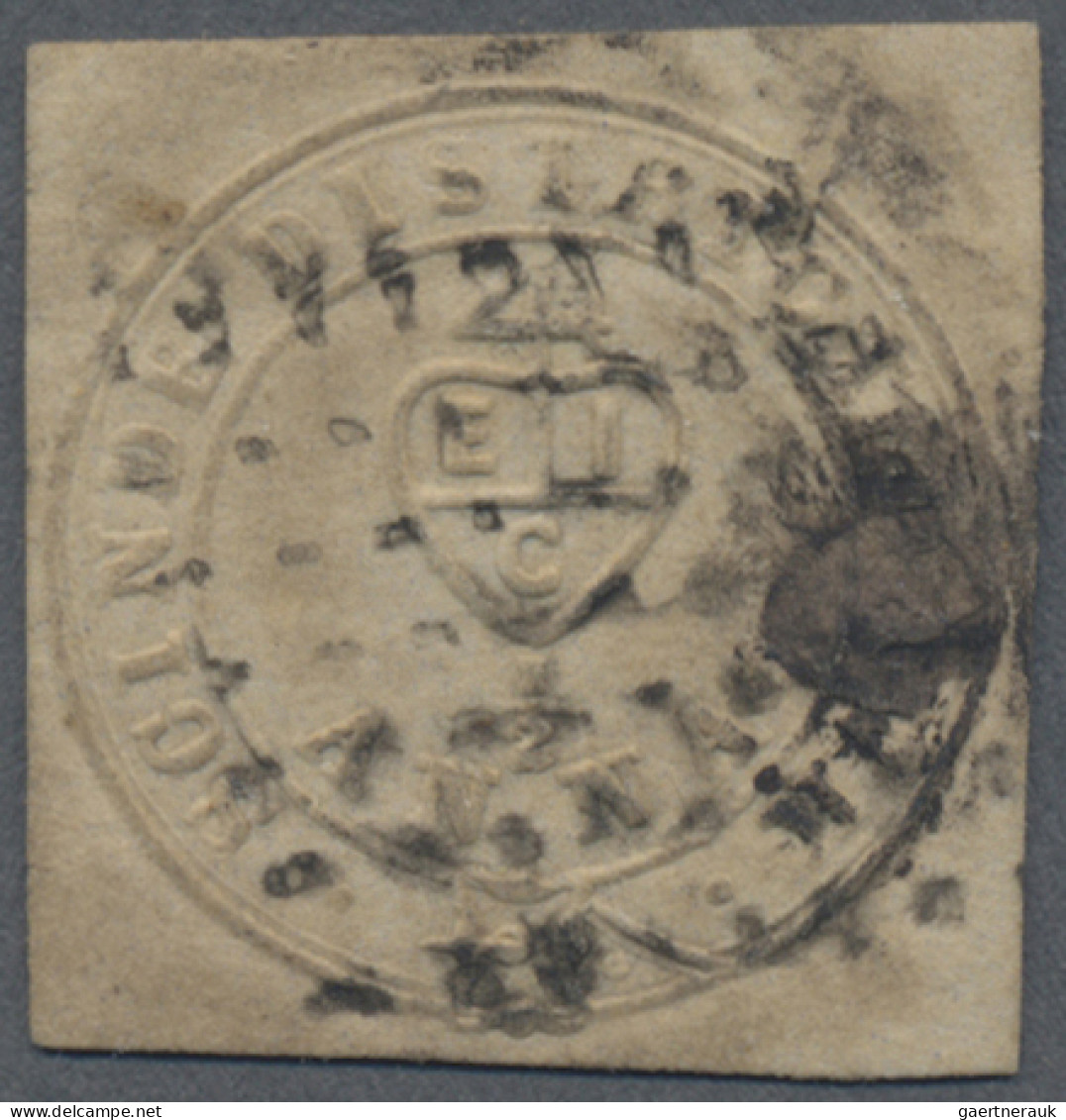 India: 1852 Scinde Dawk ½a. White, Used And Cancelled By Diamond Of Dots, Cut Sq - 1852 District De Scinde