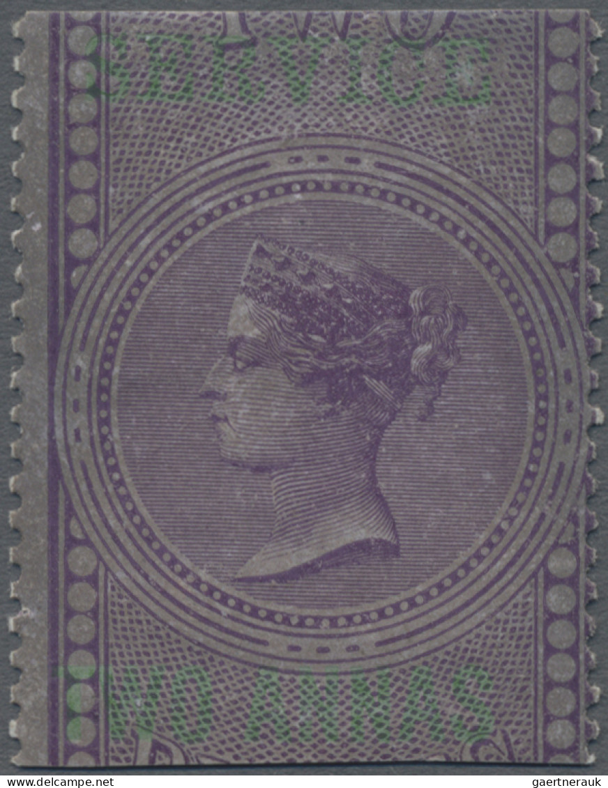 India - Service Stamps: 1866 Fiscal Stamp In Purple Optd. "SERVICE/TWO ANNAS" In - Dienstmarken