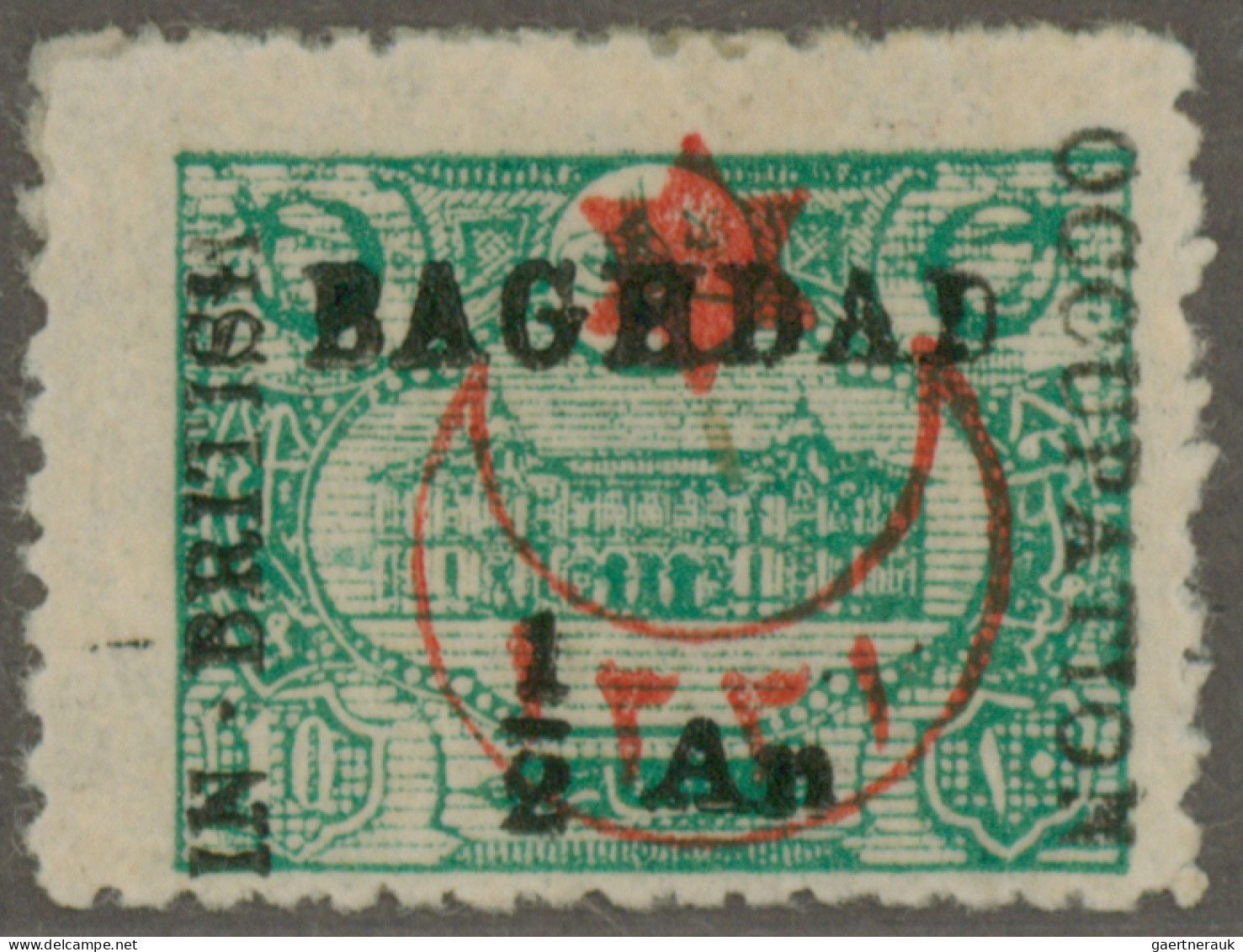 Iraq - Britisch Occupation Of Bagdad: 1917, ½a. On 10pa. Green, Fresh Colour And - Sonstige