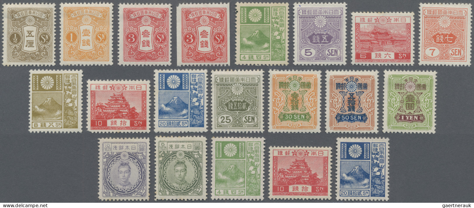 Japan: 1937/38, Tazawa White Paper Wmkd. 3 Complete Set, ½ Sen-10 Yen Plus 3 S. - Autres & Non Classés