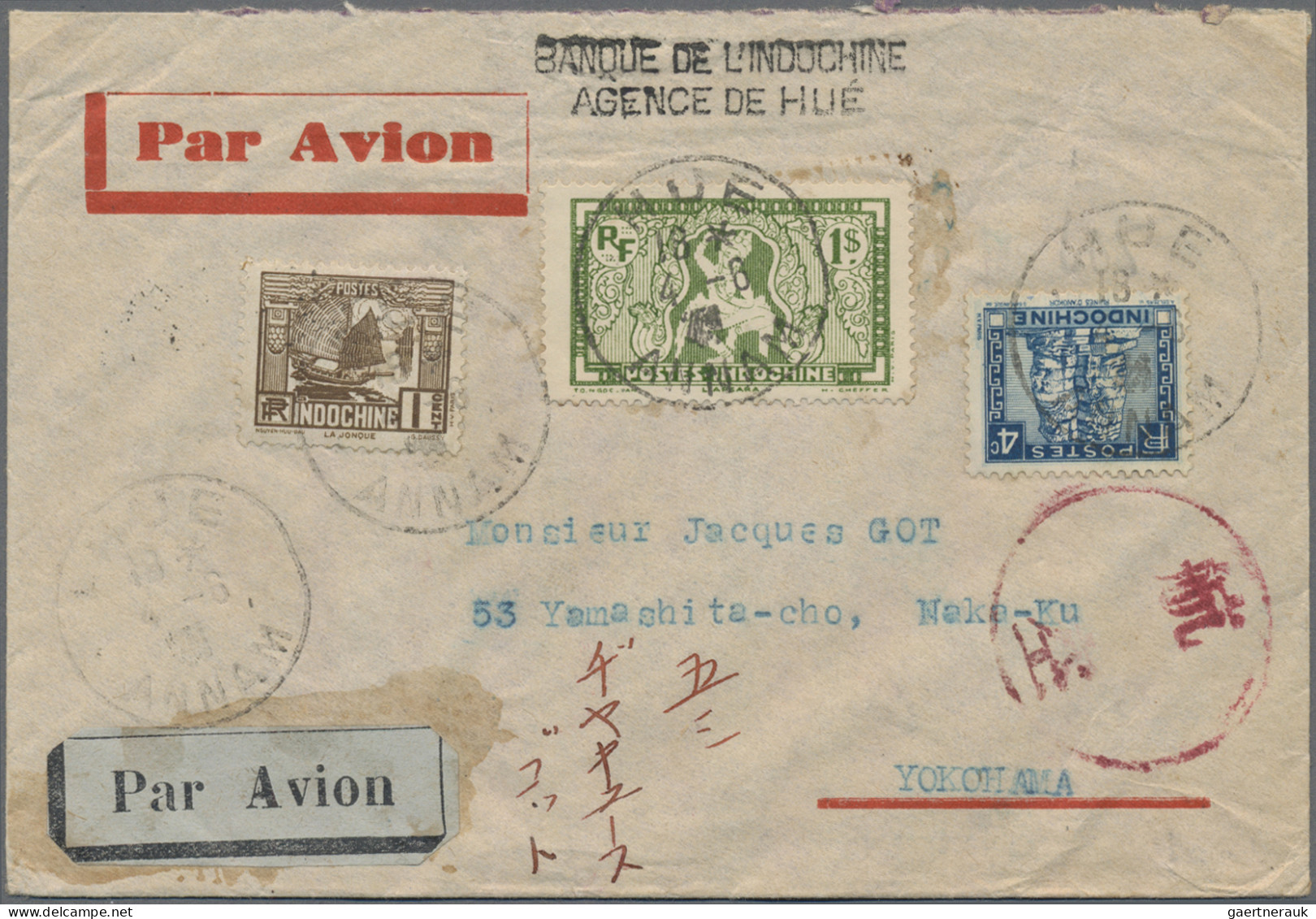 Japan - Specialities: 1941, March-September, Three Airmail Covers From Hanoi (2) - Autres