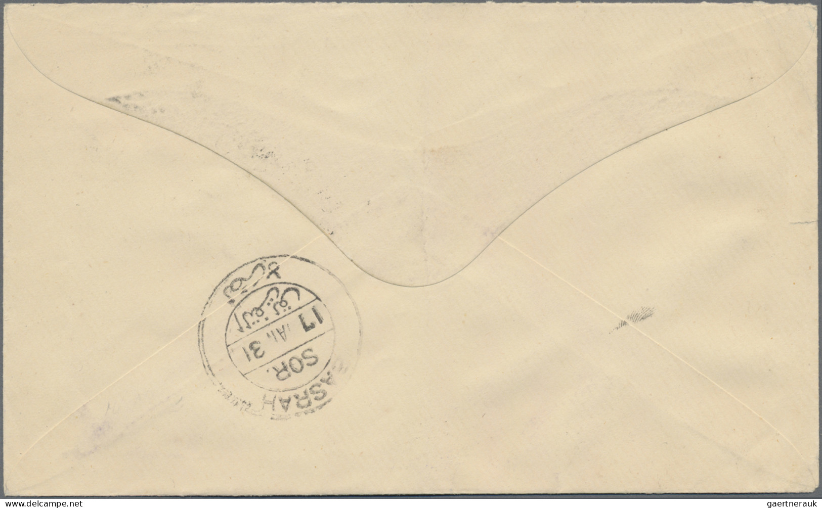 Kuwait: 1931, KGV 1½a. Brown, Horizontal Pair On Commercial Cover From "KUWAIT 1 - Koeweit