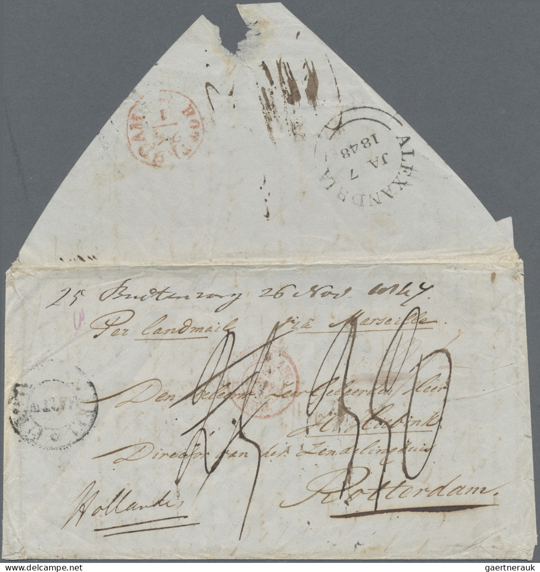 Dutch India: 1847/1848, Stampless Letter With Comprehensive Message Dated "Buite - Nederlands-Indië