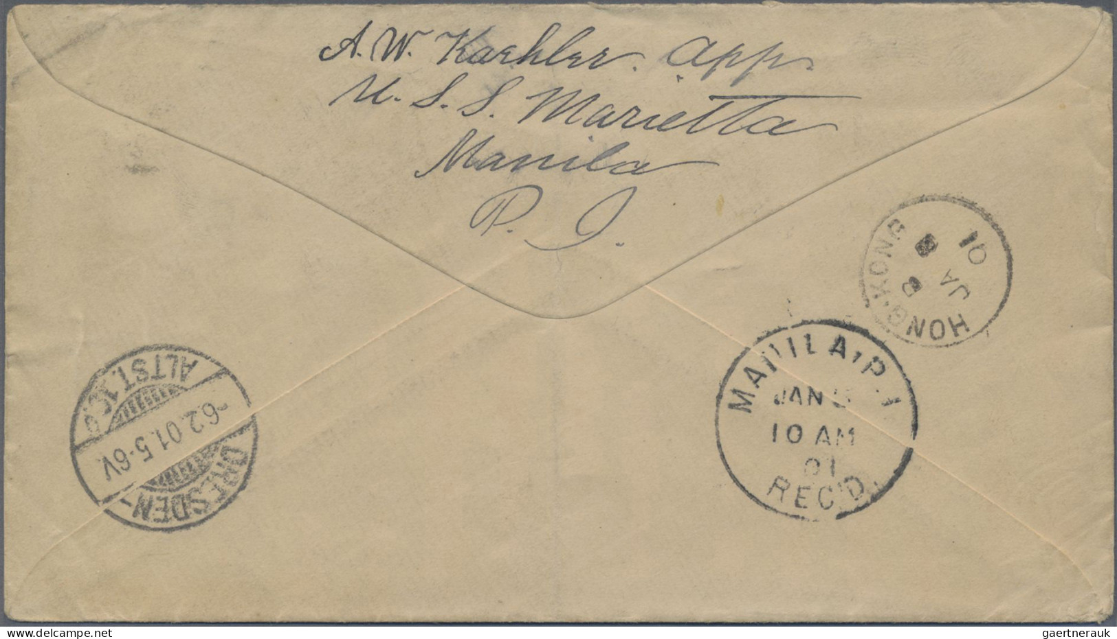 Philippines - Postal Stationery: 1900, Stationery Envelope 2c. Carmine Uprated B - Philippines