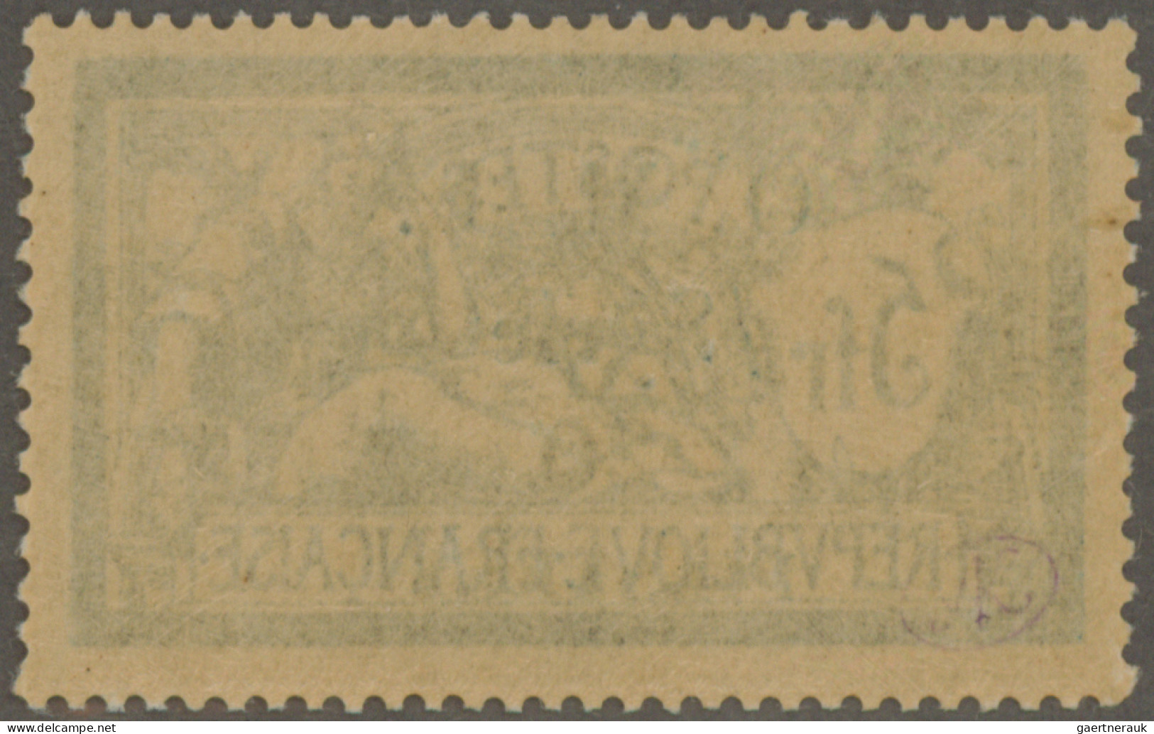 Syria: 1920, 20pi. On 5fr. Blue/cream, Gedeon Printing In Thin Letters, Mint Nev - Syrien