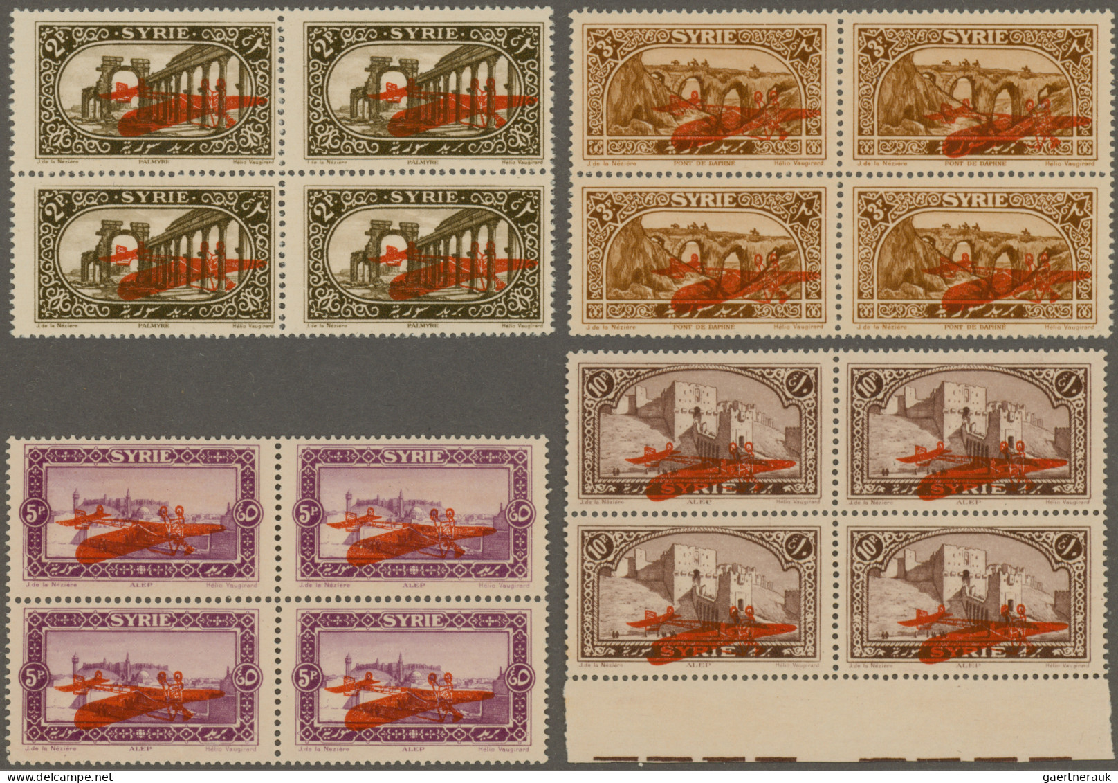 Syria: 1926, Airmails, 2pi.-10pi., Complete Set Of Four Values With Inverted Ove - Syria