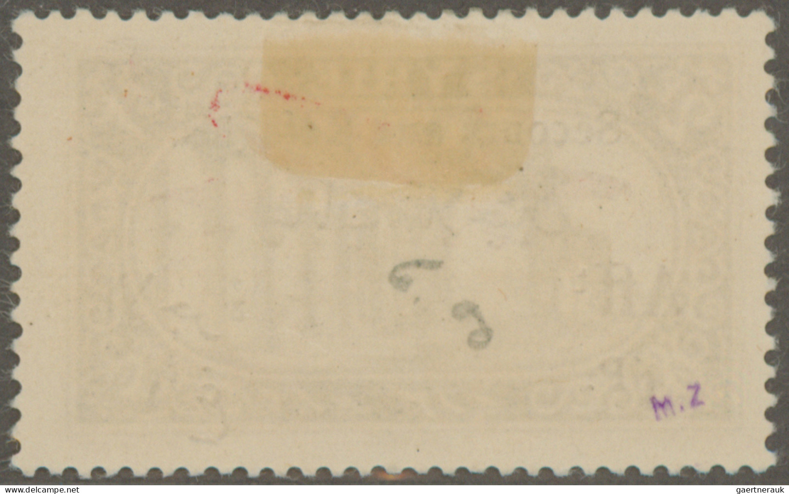 Syria: 1926 Refugee Relief, Airmail Stamp 2pi.+1pi. Sepia With Black Surcharge O - Syrië