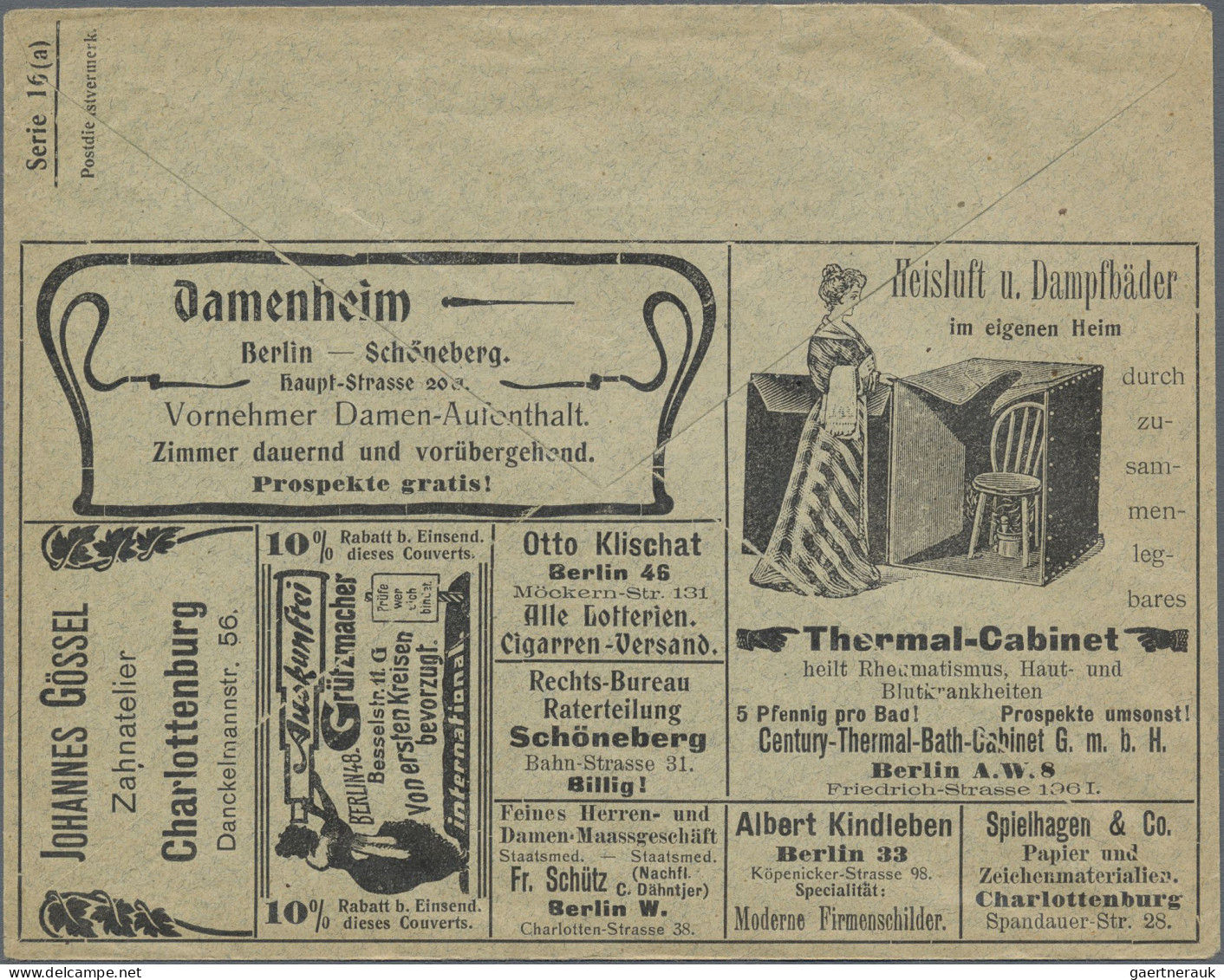 Thematics: Advertising Postal Stationery: 1902, Dt. Reich, 5 Pf Grün Germania, Z - Sonstige