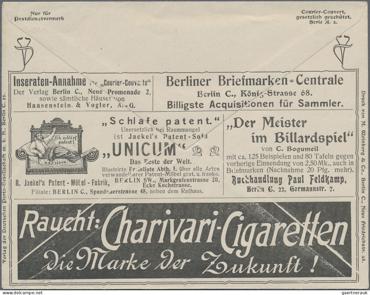 Thematics: Advertising Postal Stationery: 1902, Dt. Reich, 10 Pf Rot Germania Pr - Autres