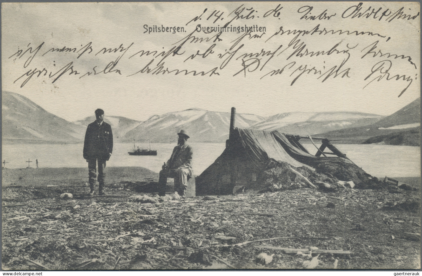 Thematics: Arctic: 1906, Norway. Picture Postcard 'Overvimringshuetten, Spitzber - Andere