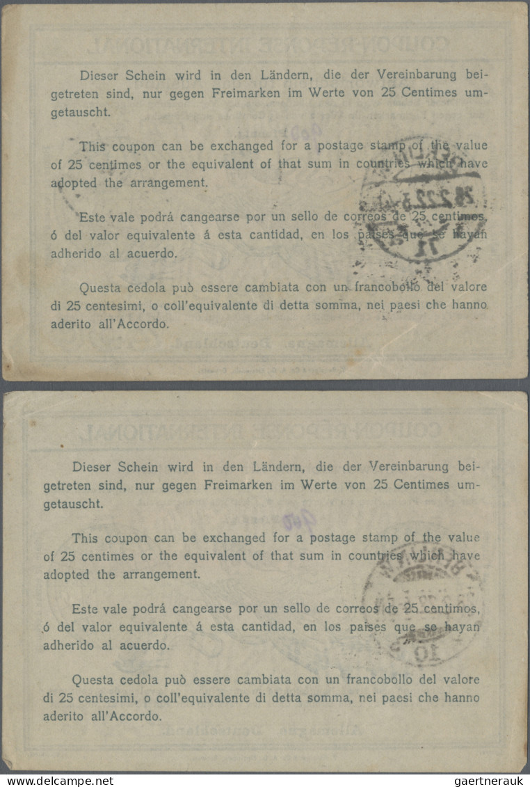 International Reply Coupons: 1922, 4 Internationale Antwortscheine, Alle Mit Ste - Other