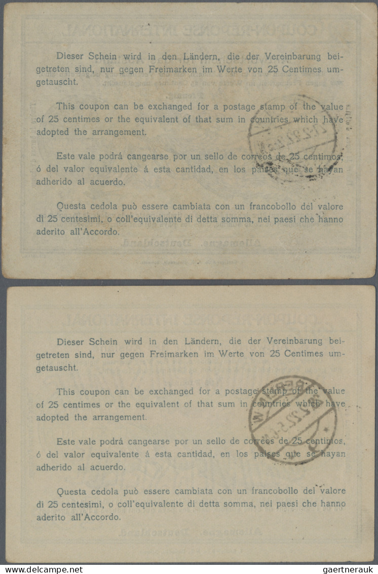 International Reply Coupons: 1922, 4 Internationale Antwortscheine, Alle Mit Ste - Autres