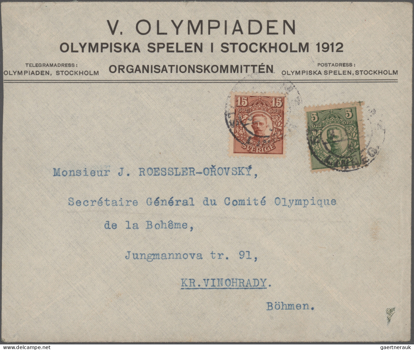 Thematics: Olympic Games: 1912, Olympic Games Stockholm, "V. OLYMPIADEN / OLYMPI - Andere & Zonder Classificatie