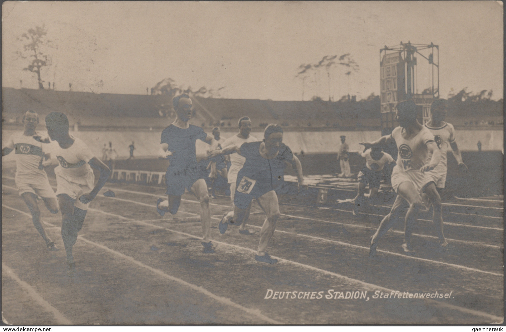 Thematics: Olympic Games: 1920, "BERLIN-GRUNEWALD DEUTSCHES STADION", Zwei Absch - Other & Unclassified