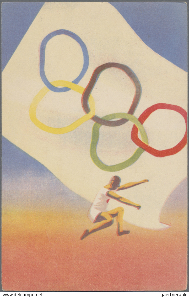 Thematics: Olympic Games: 1940, Tokyo, Real Used Card Showing Long Jump Athlete - Other & Unclassified