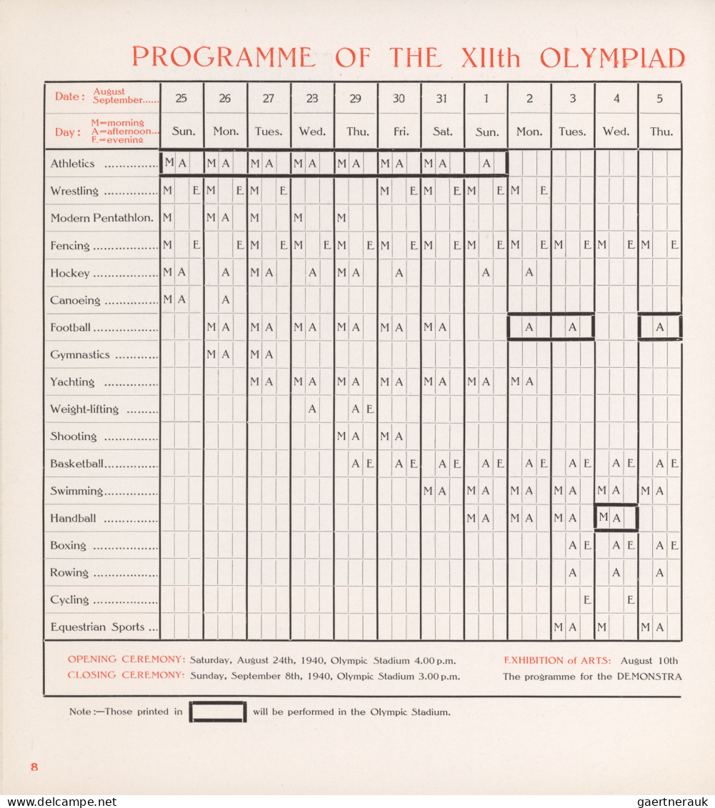 Thematics: Olympic Games: Tokyo, 1940, "Olympic Preparations For The Celebration - Other & Unclassified