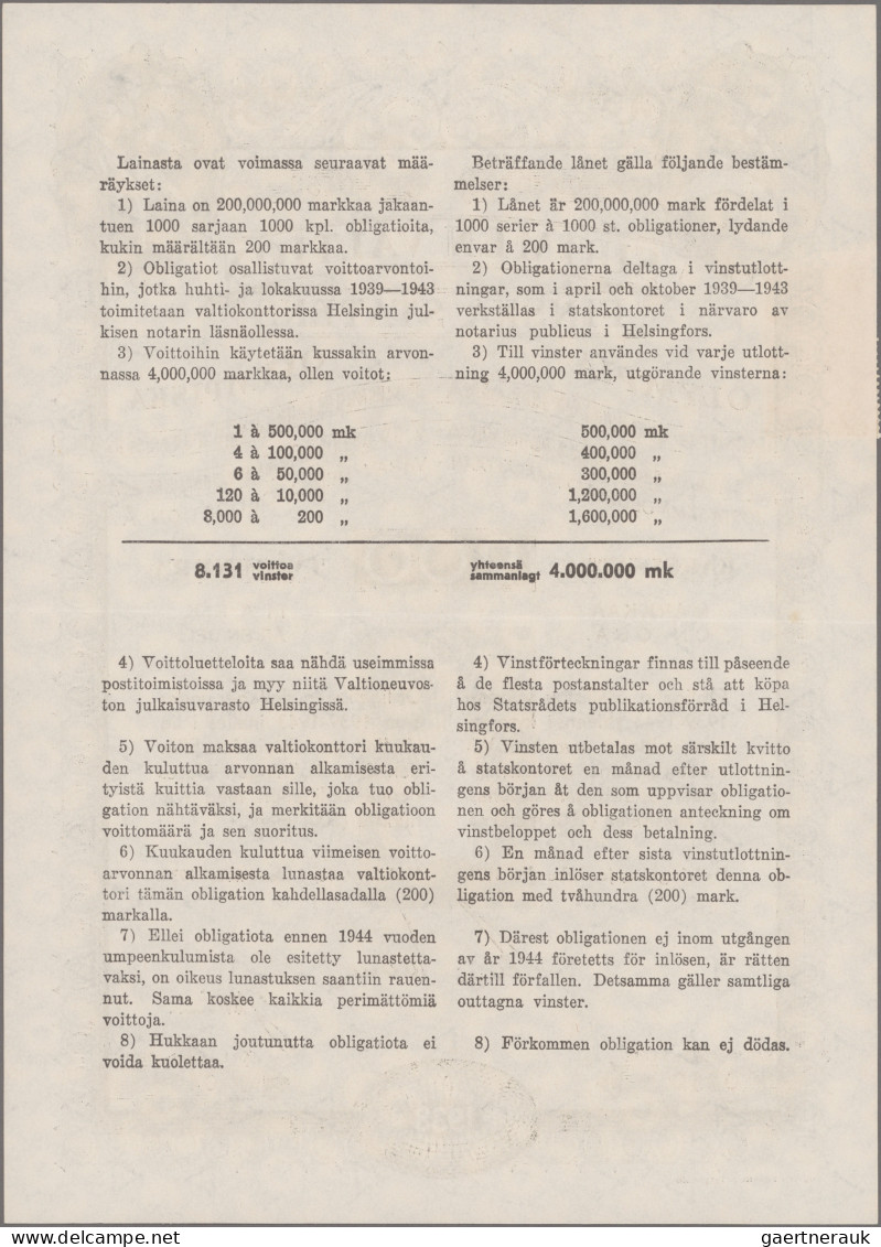 Thematics: Olympic Games: 1940, Olympic Games Helsinki (cancelled), Obligation A - Sonstige & Ohne Zuordnung