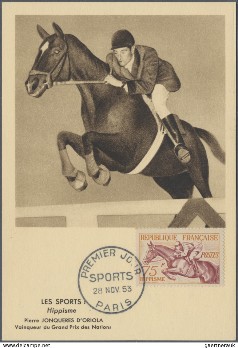 Thematics: Olympic Games: 1953, France. Olympic Winners / Sports On 6 Maximum Ca - Sonstige & Ohne Zuordnung