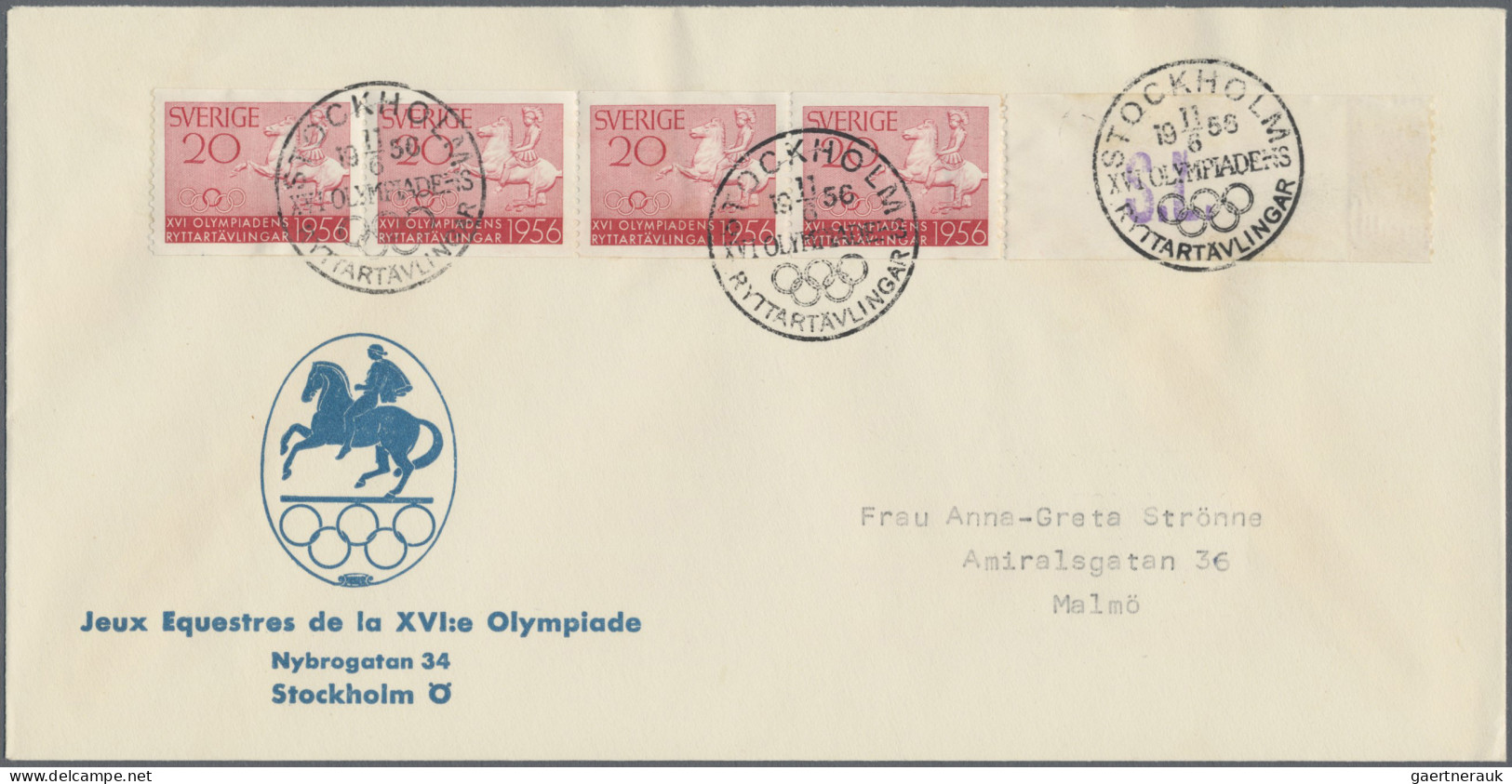Thematics: Olympic Games: 1956. Stockholm Equestrian Olympics. Cover From The Or - Other & Unclassified