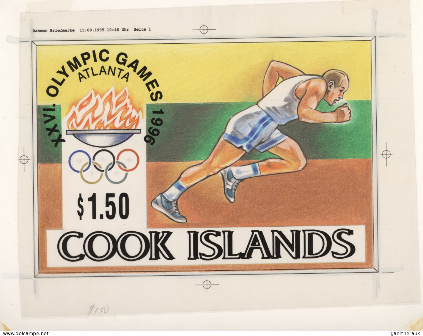 Thematics: Olympic Games: 1996, Cook Islands, Six Original Drawings For The "Oly - Autres & Non Classés