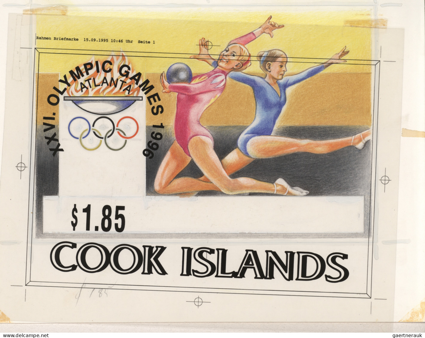 Thematics: Olympic Games: 1996, Cook Islands, Six Original Drawings For The "Oly - Sonstige & Ohne Zuordnung