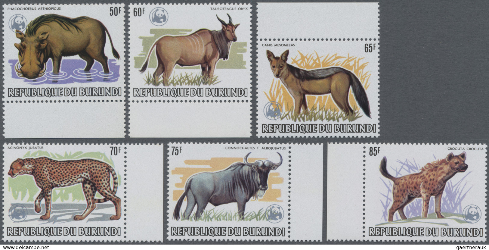 Thematics: Animals, Fauna: 1982, Burundi, African Wildlife/WWF 2fr.-85fr., Compl - Sonstige & Ohne Zuordnung