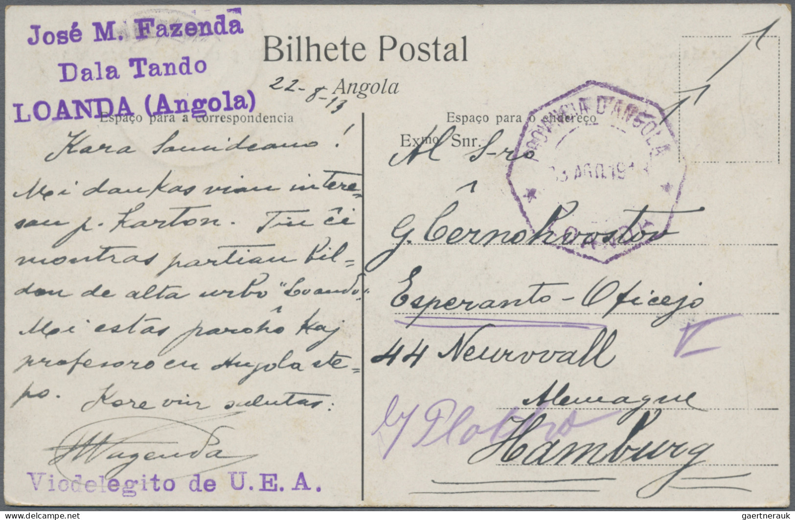 Angola: 1904/1913, Three Used Ppc: "Luanda/Fortress Of São Miguel", "Luanda/nati - Angola