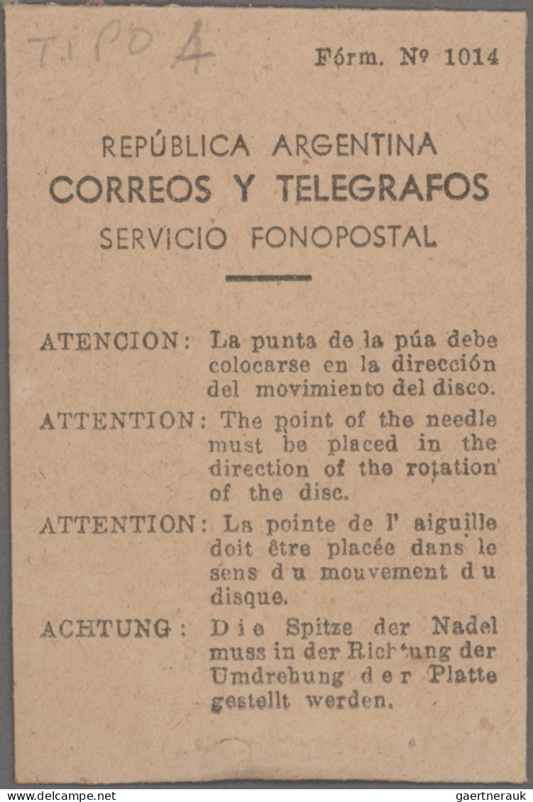 Argentinia - Specialities: 1949 POSTAL PHONE/FONOPOSTAL Black Cardboard Decelitt - Autres & Non Classés