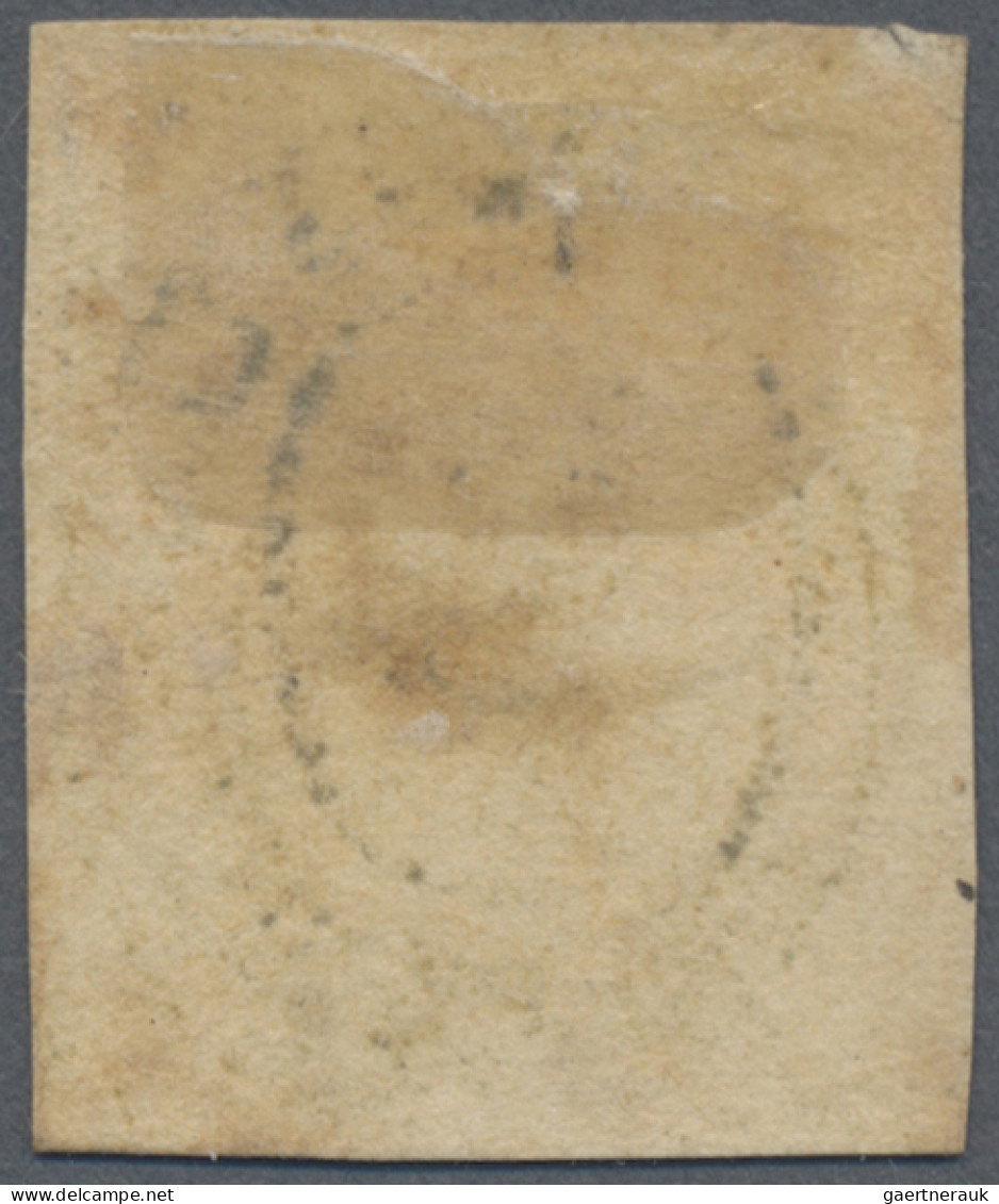 Tasmania: 1853, Courier 1d. Blue On Thin Hard White Paper With Good To Wide Marg - Briefe U. Dokumente