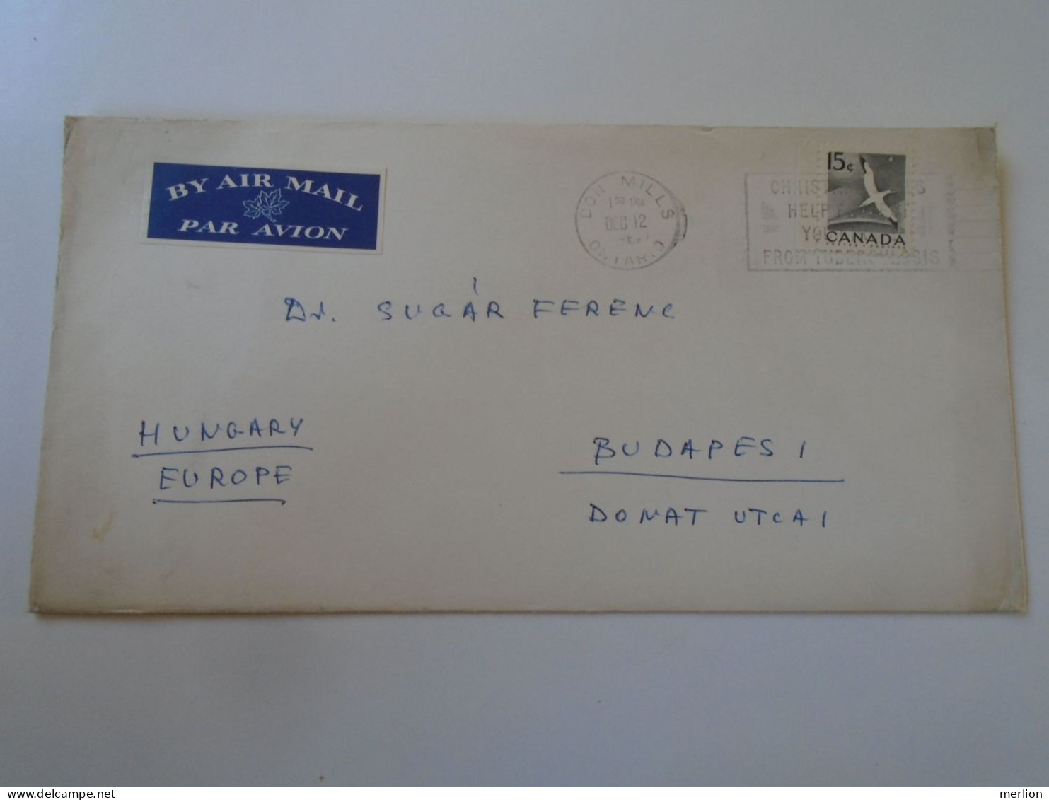 D198164   Canada  Airmail Cover  1960's  Don Mills  Ontario    Sent To Hungary - Cartas & Documentos