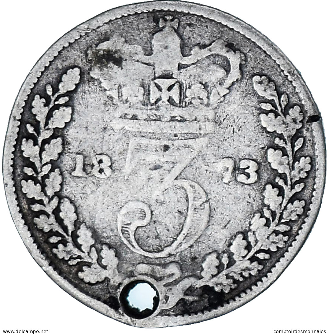 Monnaie, Grande-Bretagne, Victoria, 3 Pence, 1873, B+, Argent, KM:730 - F. 3 Pence